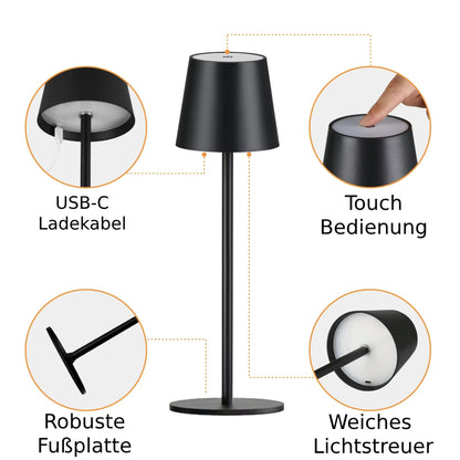 Webers Akku LED- Tischleuchte